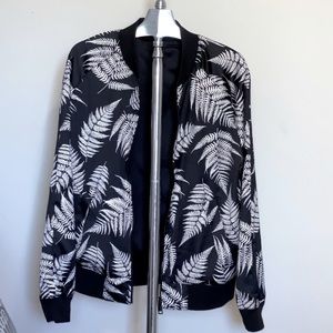 Reversible Palm Leaf Bomber Jacket